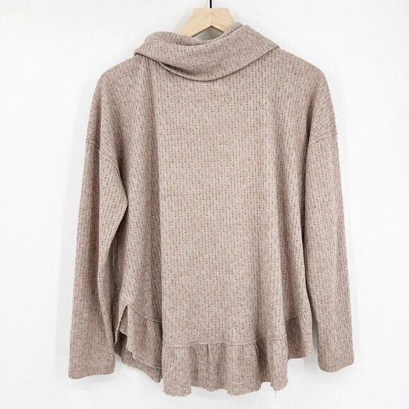 Maeve by Anthropologie Addie Ruffled Hacci Pullover Size S Cowl Textured - Picture 3 of 6